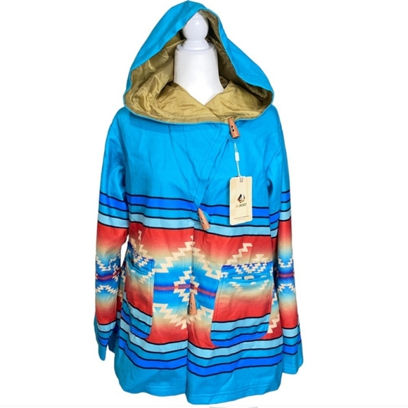 Beth Dutton Yellowstone XL turquoise Aztec southwestern jacket coat - Picture 4 of 16